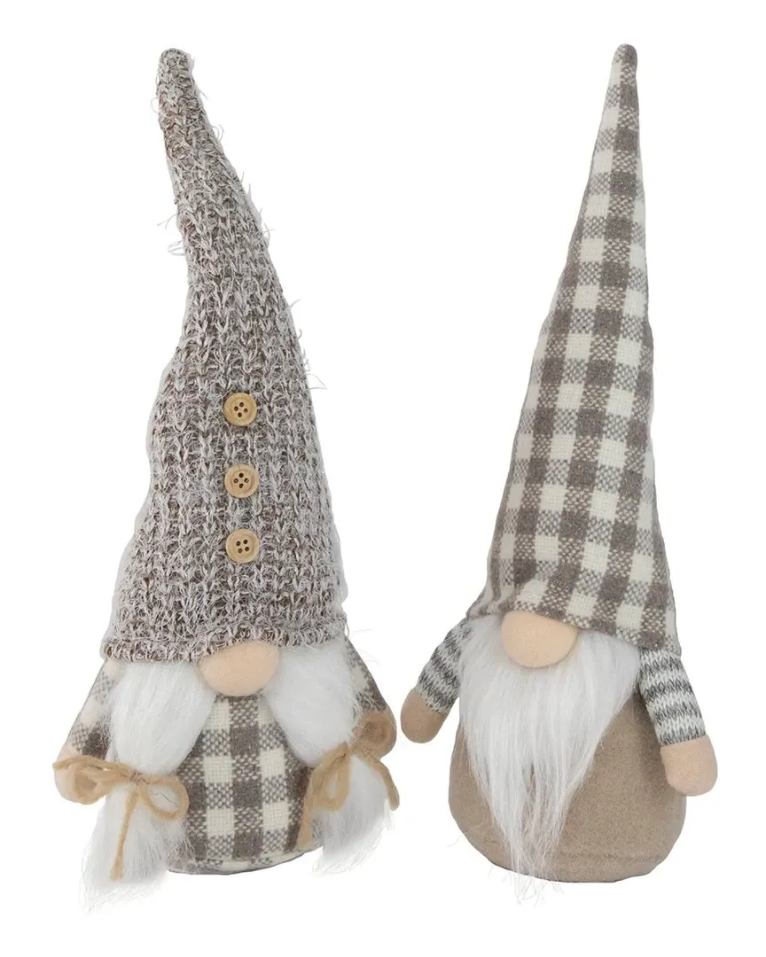 Set of 2 Christmas Gnomes - Beige, Plush image