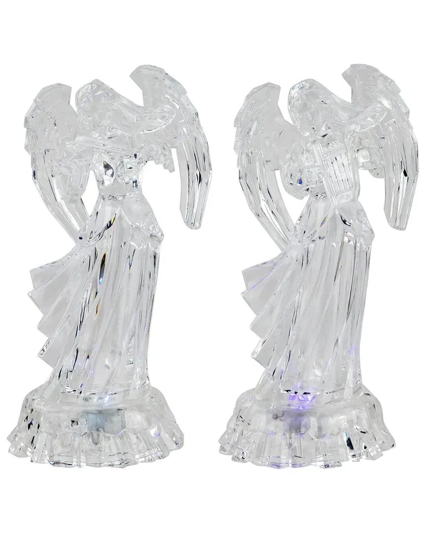 Set of 2 LED Angel Christmas Decorations with Color Changing Lights image