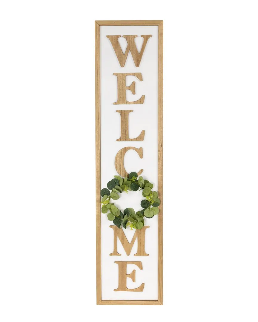 Welcome Wooden Framed Outdoor Porch Sign - Brown image