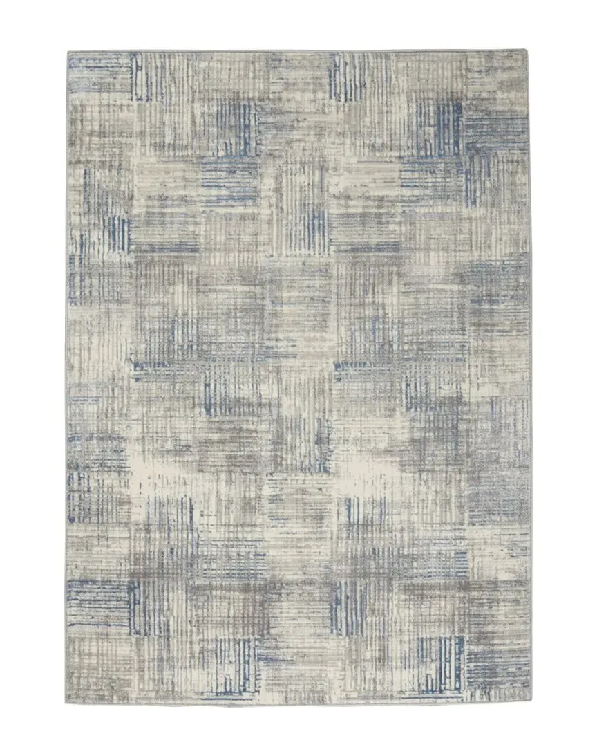 Solace Area Rug with Distressed Finish - Ivory, Polyester