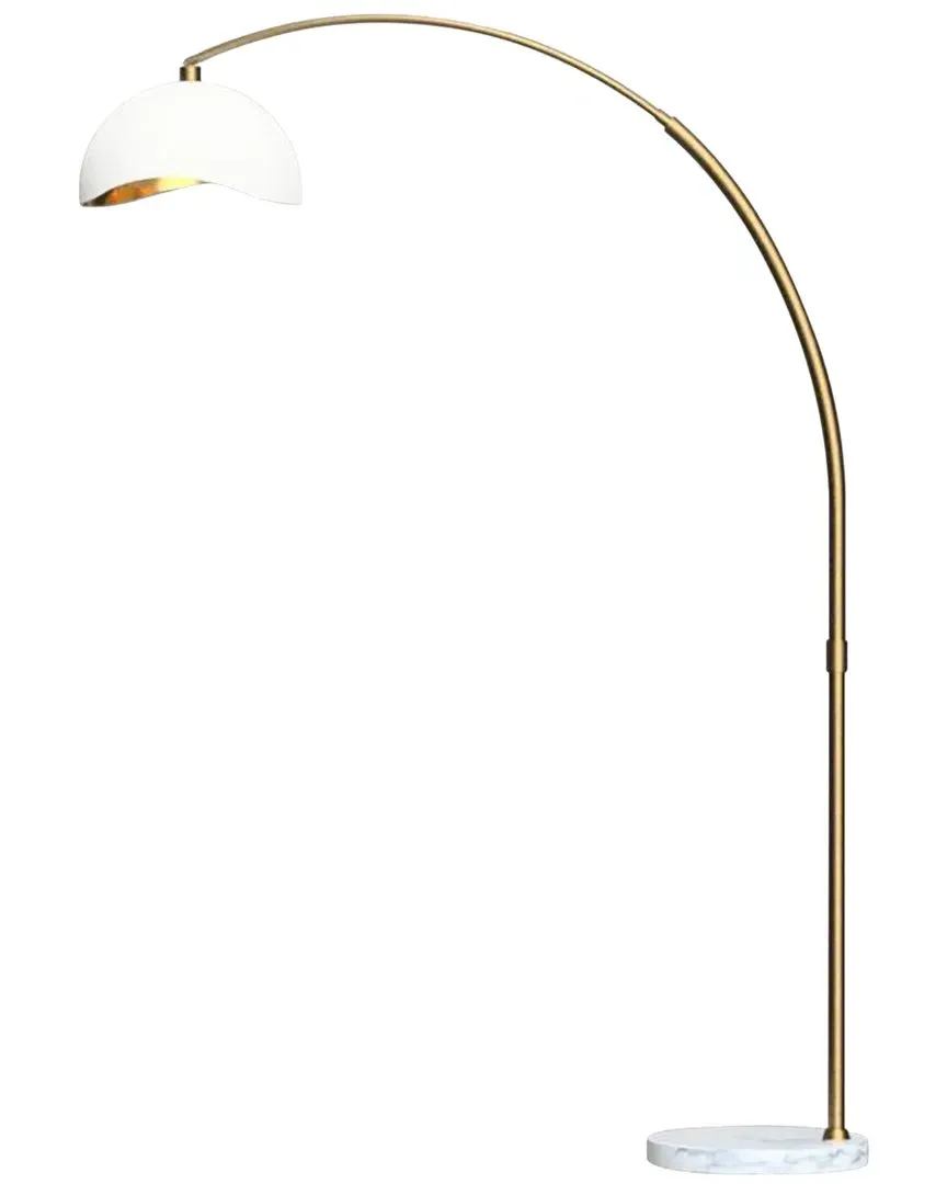 Luna Bella Arc Floor Lamp - Weathered Brass, White Marble image
