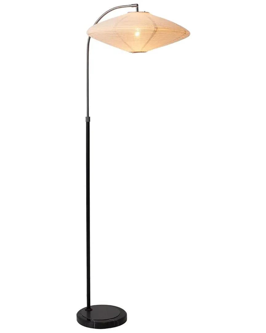 Roswell Floor Lamp with Dimmer - Matte Black, Linen image