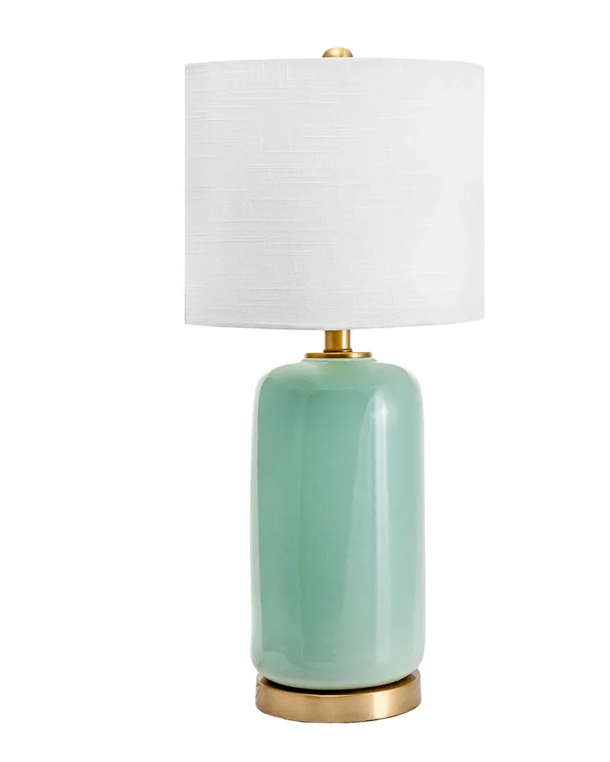 26in Glazed Ceramic Bell Table Lamp - Green image