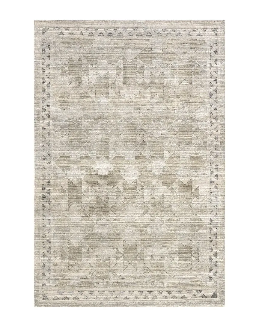 Aine Bordered Machine Washable Indoor/Outdoor Area Rug - Beige