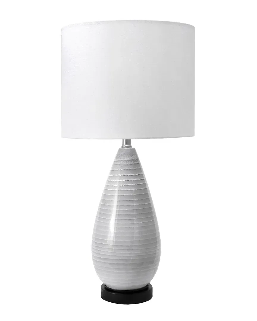 Aleja 27in Table Lamp with Linen Shade - Gray, Glass