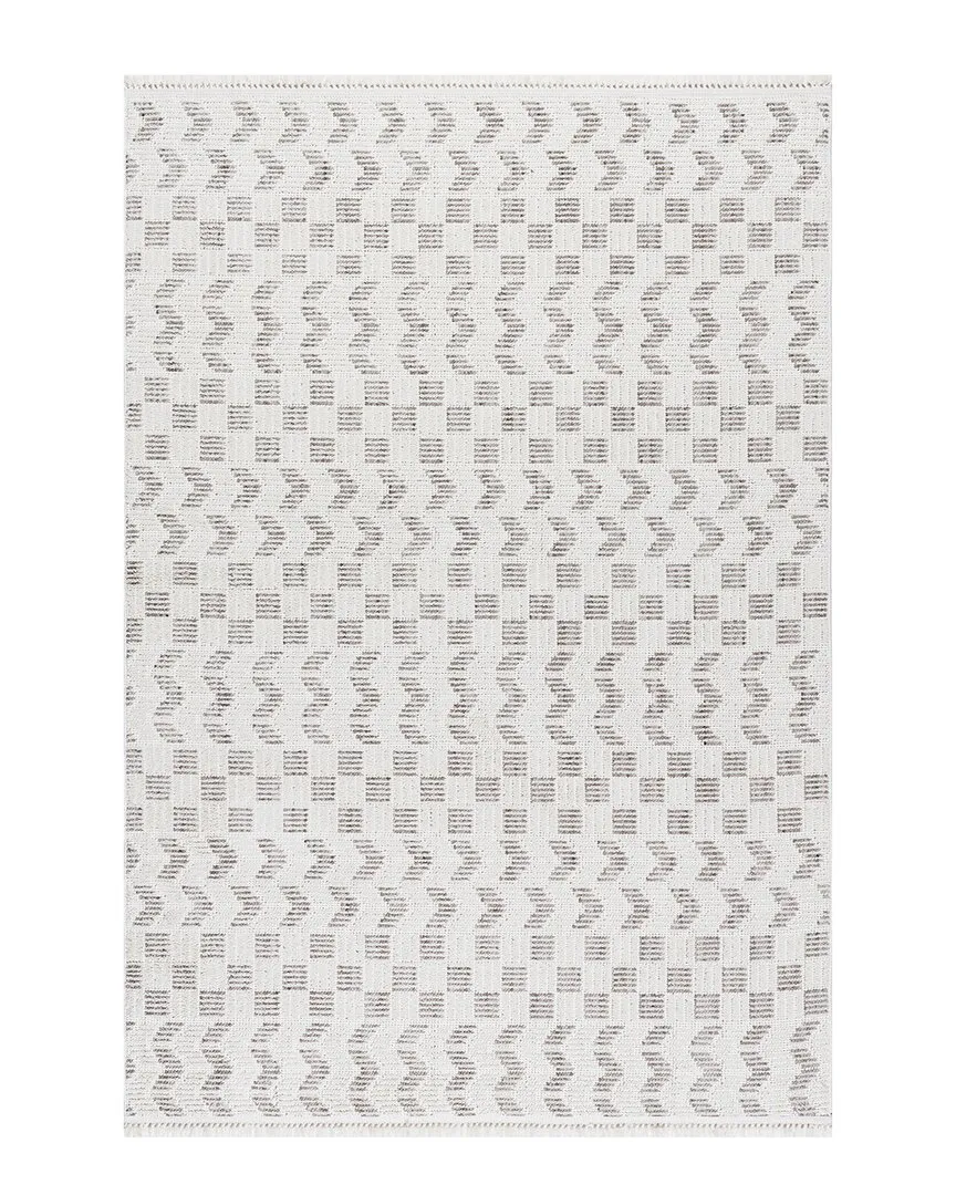 Allona Geometric Tassels Polyester Rug - Ivory image