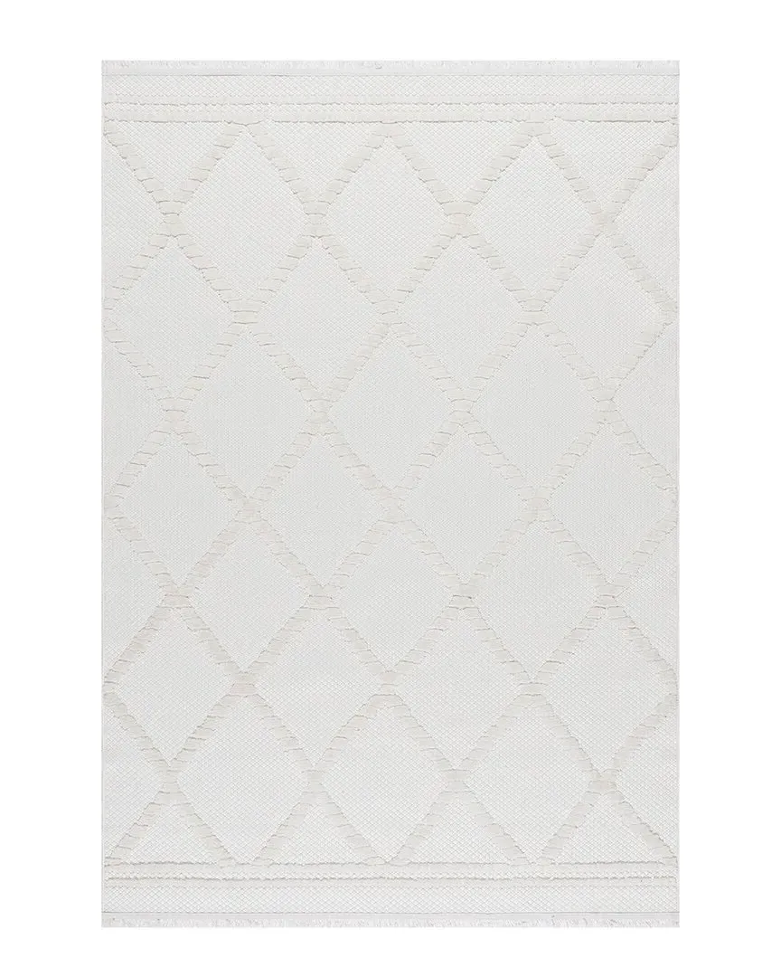 Amalie Trellis Fringe Rug - Cream, Polypropylene image