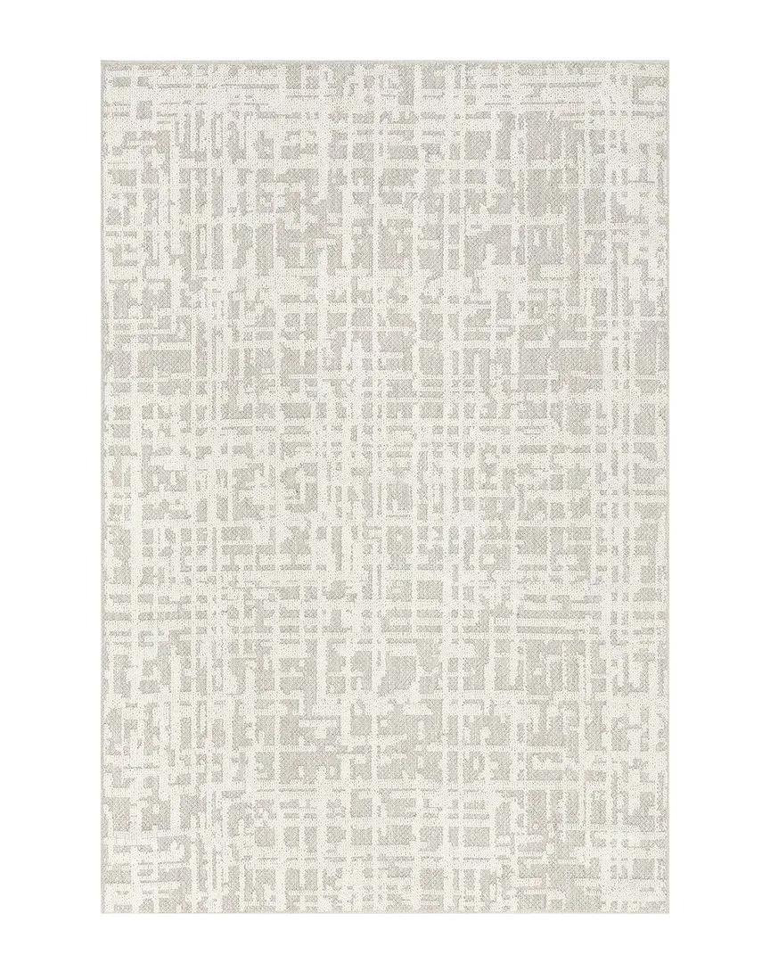 Amity Abstract Machine Washable Rug - Light Grey, Polyester