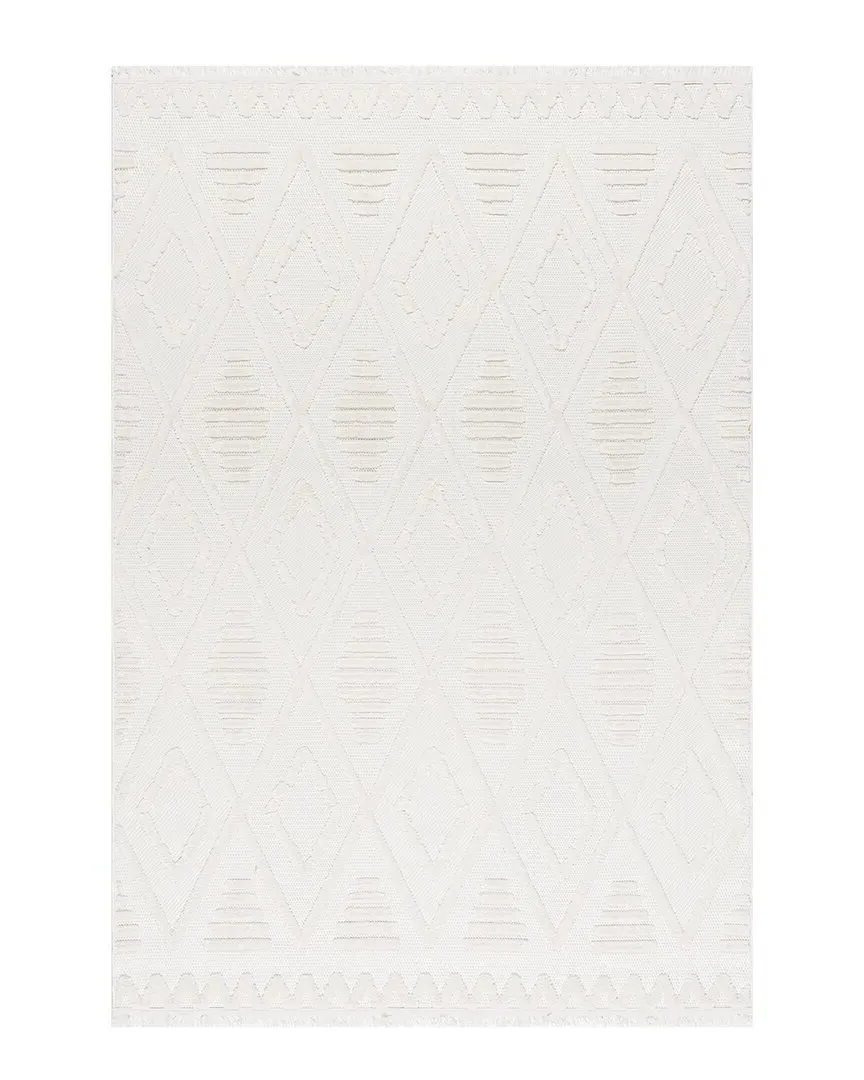 Annaka Trellis Fringe Rug - Cream, Polypropylene