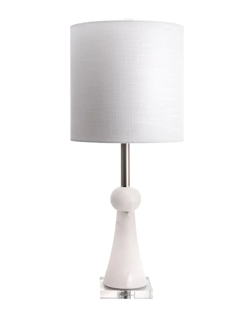 Bambi Spire Table Lamp with Linen Shade - Off White, Alabaster
