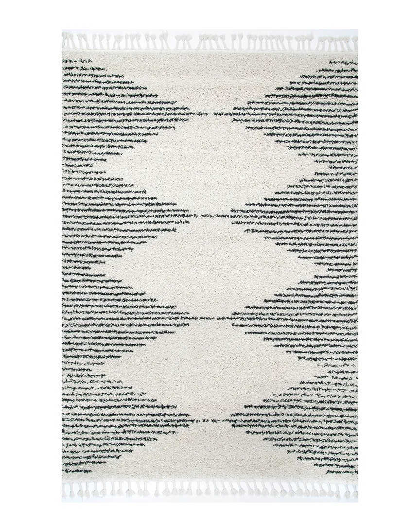 Bria Moroccan Diamond Tassel Rug - Off White, Polypropylene image