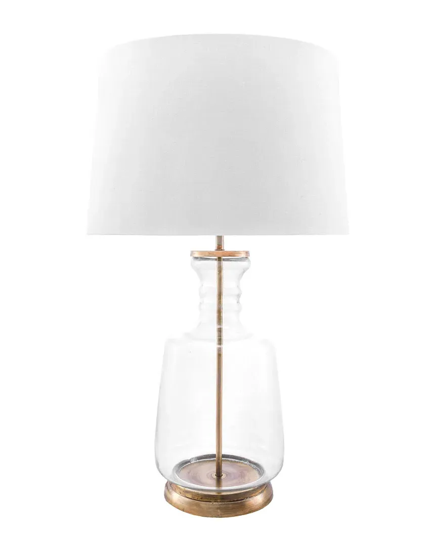Briella 24in Table Lamp with Cotton Shade - Gold, Glass image