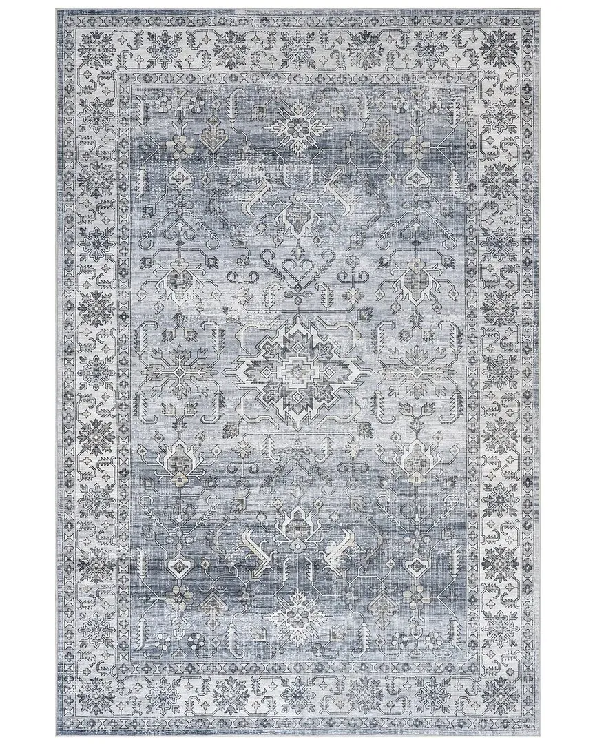 Britt Persian Machine Washable Area Rug - Blue, Polyester image