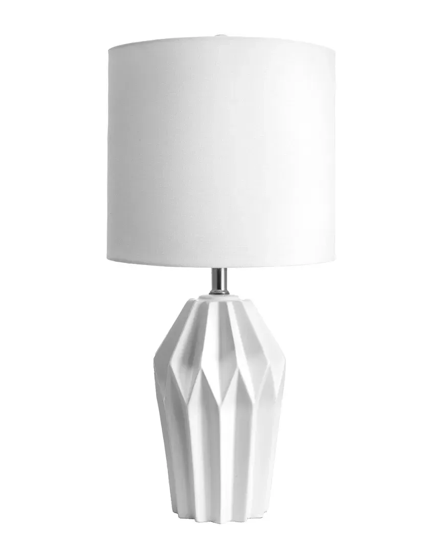 Cassie 24in Ribbed Table Lamp - White, Ceramic image
