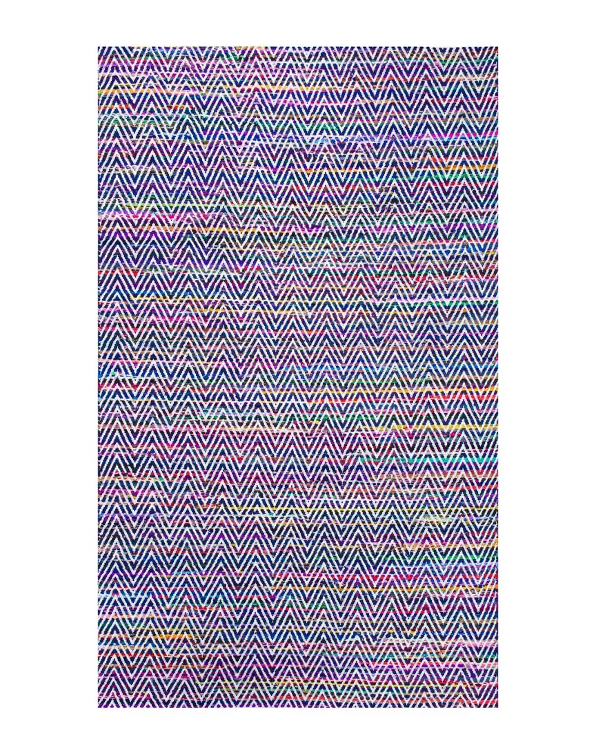 Chevron Rochell Hand Woven Rug - Indigo, Cotton image