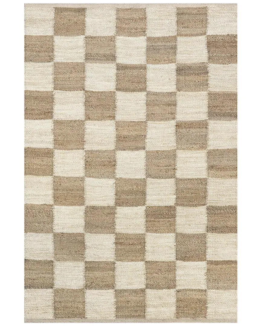 Christana Checkered Jute Area Rug - Ivory