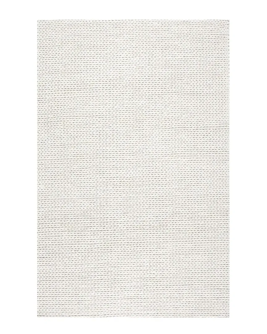 Chunky Woolen Cable Hand Woven Rug - Off White, Wool