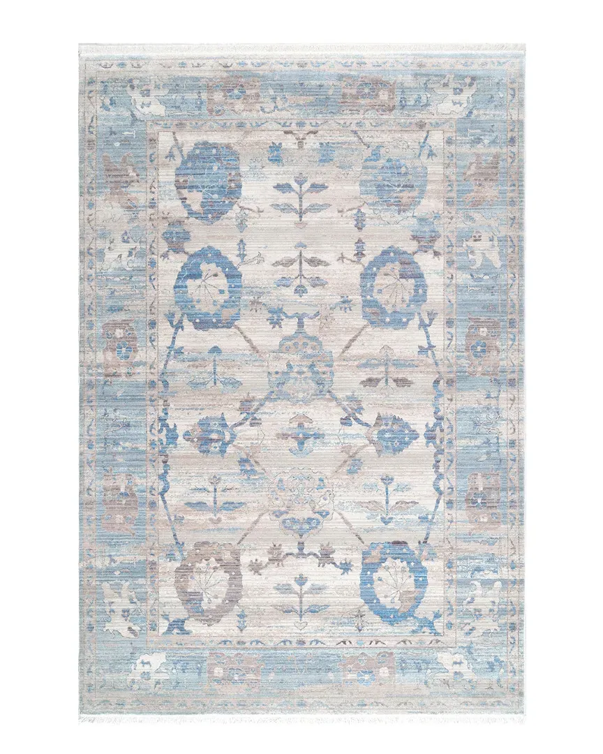 Connie Fringe Rug - Light Blue, Polyester