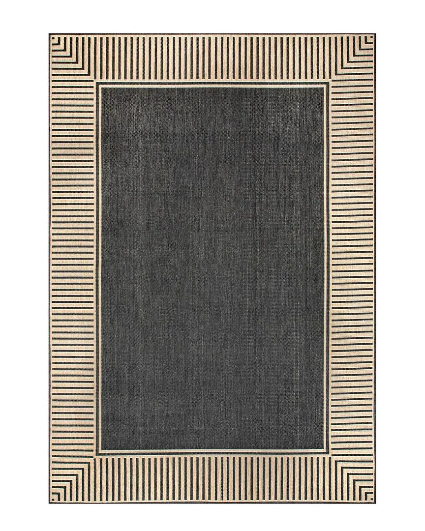 Evie Border Flatweave Indoor/Outdoor Rug - Grey image