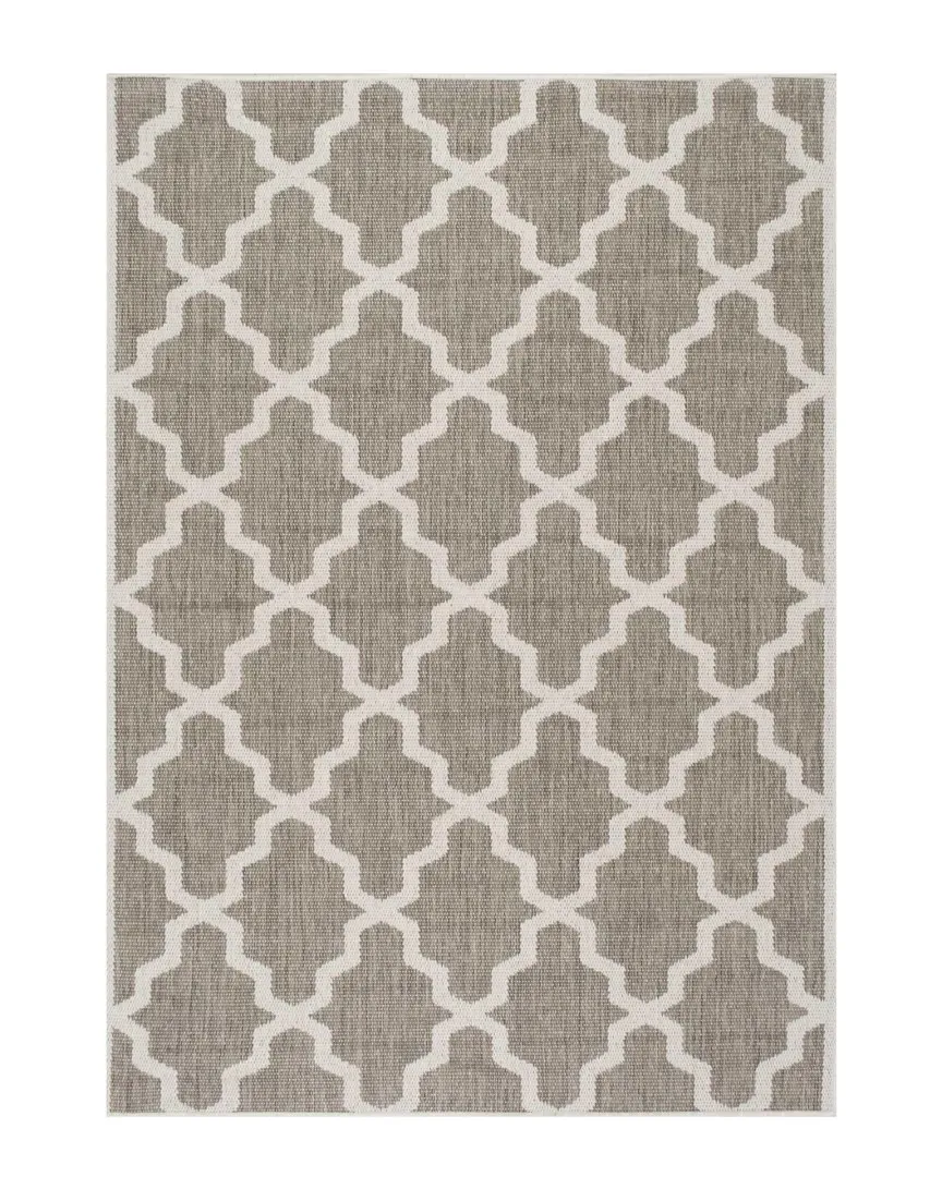 Gina Outdoor Moroccan Trellis Rug - Taupe image
