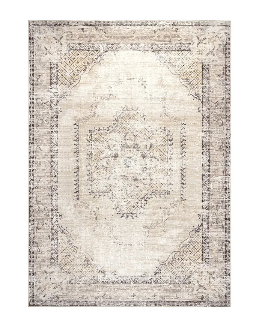 Glenda Faded Washable Rug - Light Grey, Polyester image
