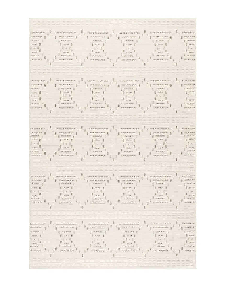 Jaxine Geometric Indoor/Outdoor Rug - Cream, Polypropylene