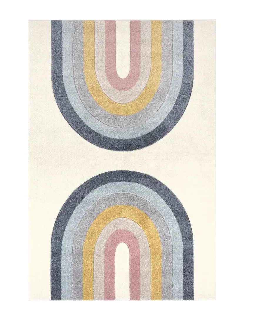 Jerri Double Half Rainbow Kids Rug - Beige image