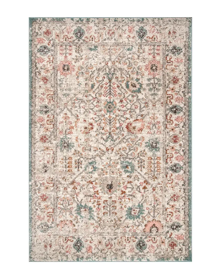 Lenore Floral Rug - Beige, Polypropylene