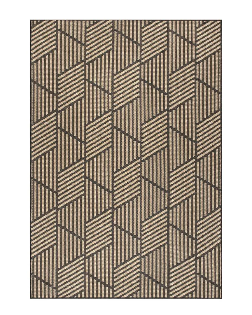 Leona Geometric Indoor/Outdoor Rug - Charcoal image