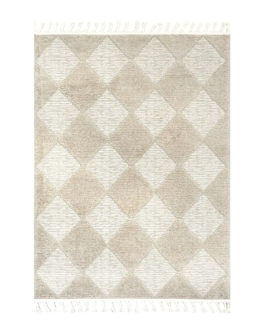 Marissa High-Low Diamond Tassel Area Rug - Ivory image