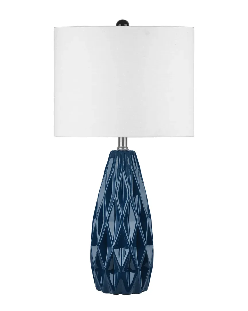 Naomi 25in Table Lamp - Navy, Ceramic