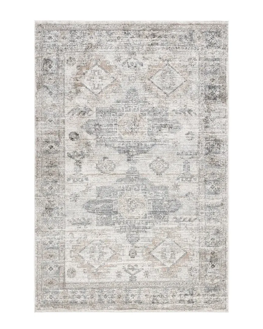 Nera Vintage Medallion Rug - Grey, Polypropylene