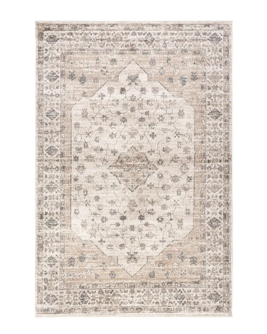 Nesa Medallion Rug - Beige, Polypropylene