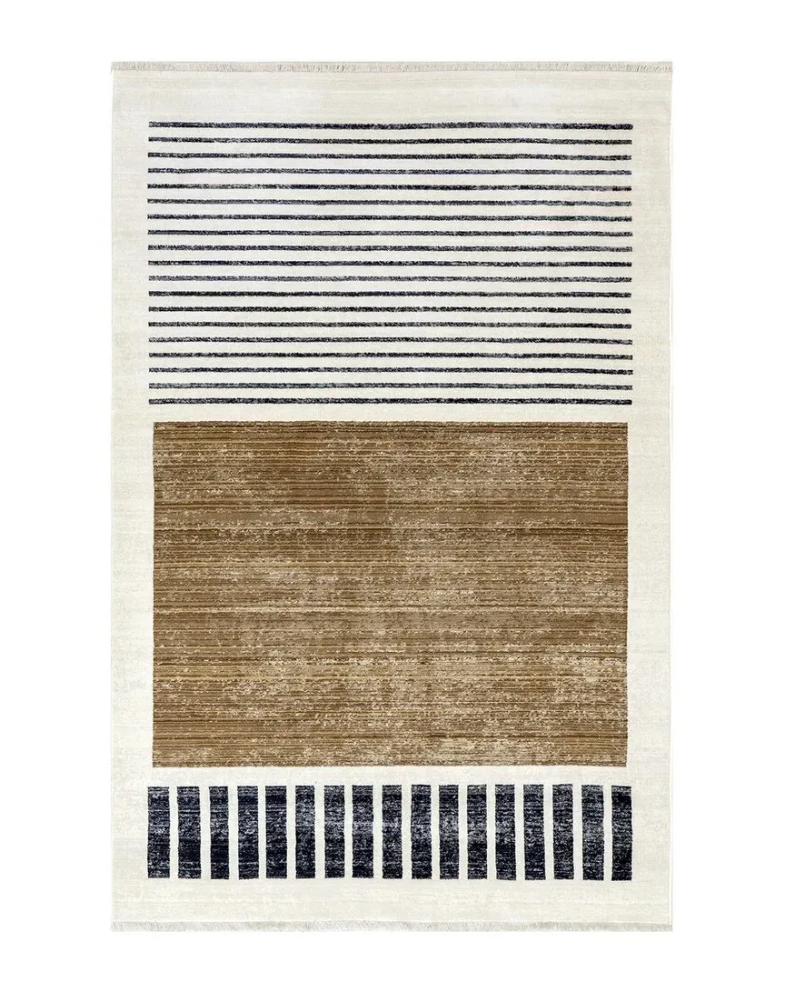 nuLOOM Keeva Striped Fringe Area Rug - Beige image