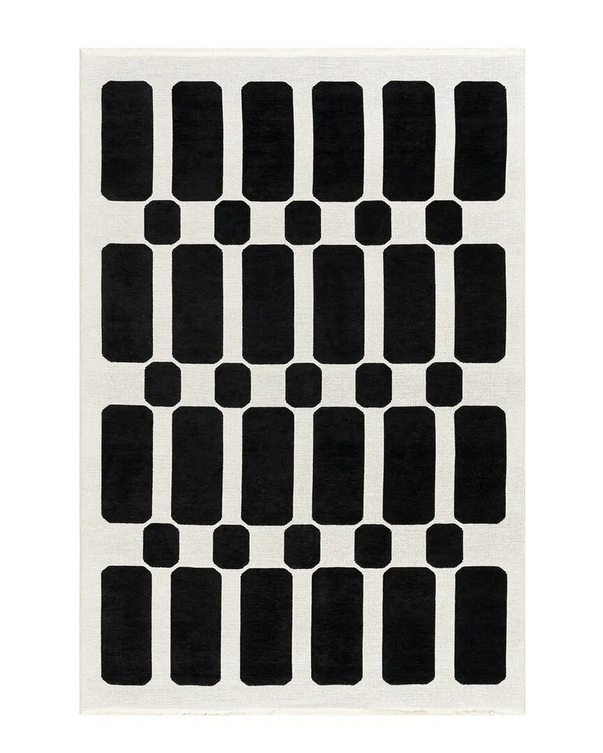 Rashana SuperiorWash Geometric Machine Washable Rug - Black