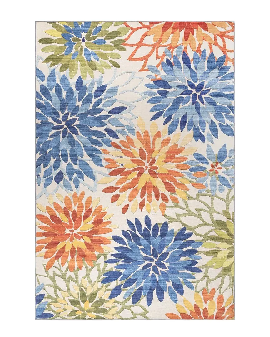Rosana Floral Machine Washable Indoor/Outdoor Rug - Multicolor
