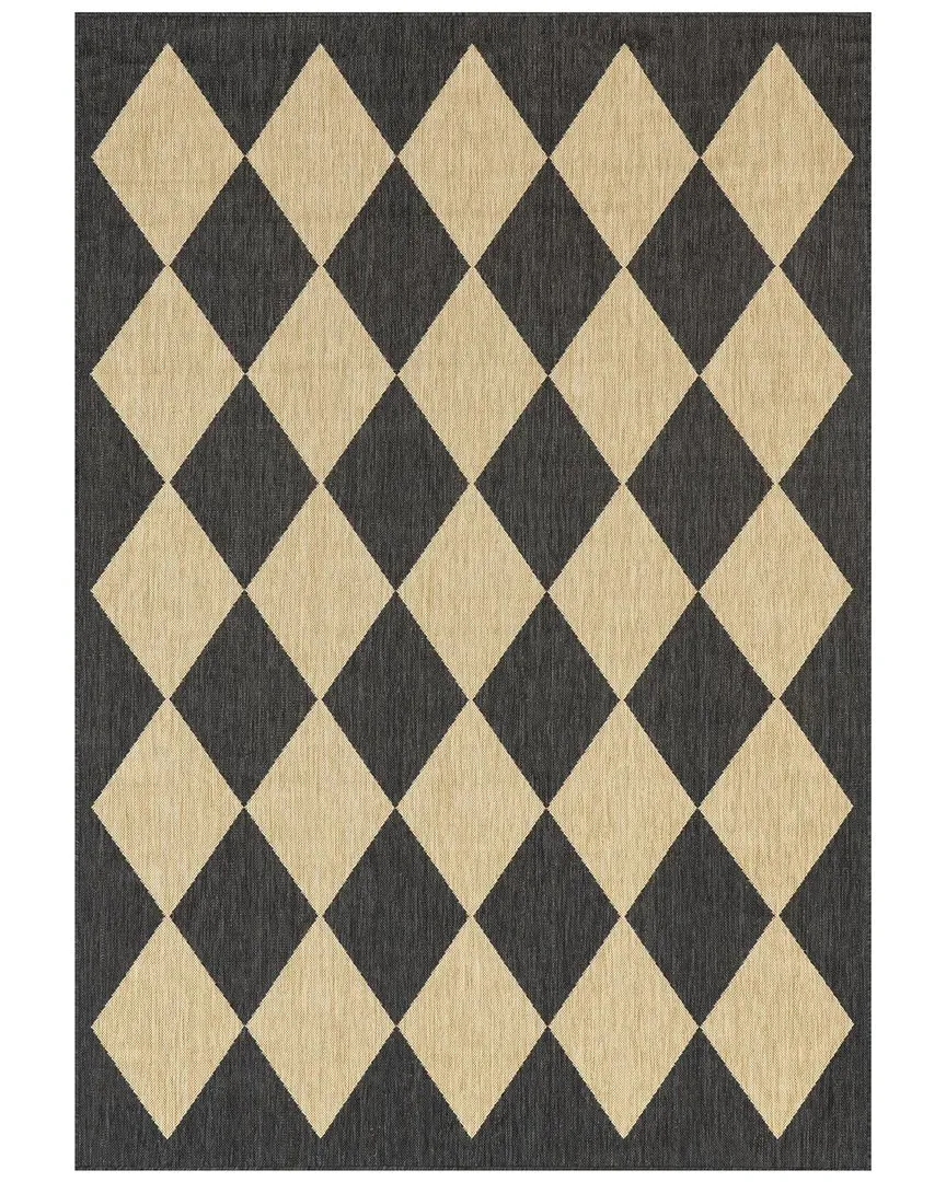 Sabina Diamond Trellis Indoor/Outdoor Area Rug - Beige