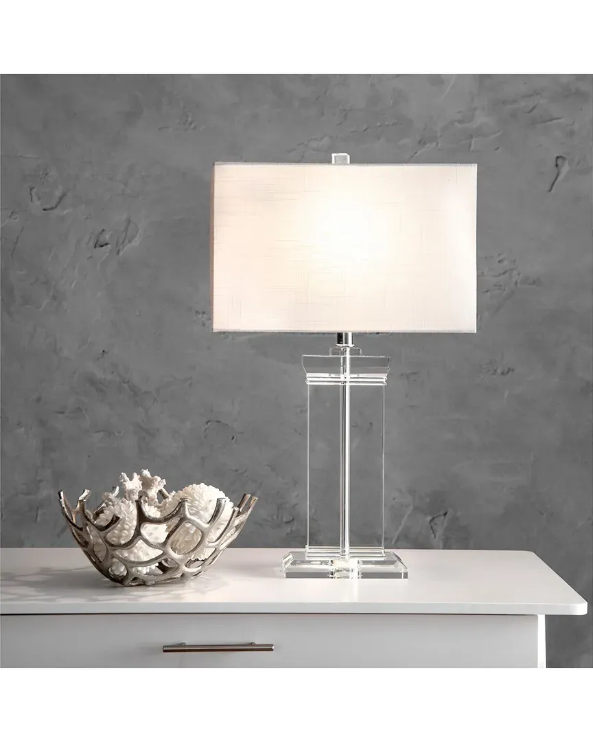 Tara Crystal Ionic Column Table Lamp - Clear, Cotton image