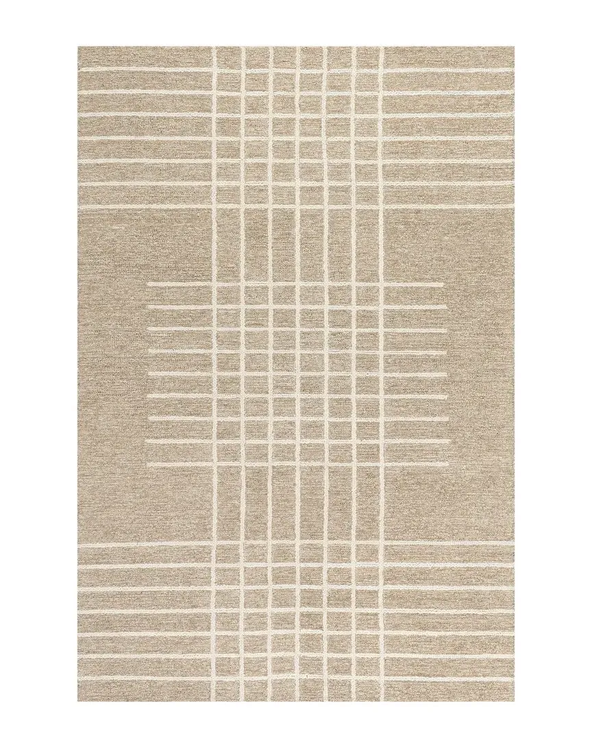 Teigen Checkered Wool Rug - Beige image