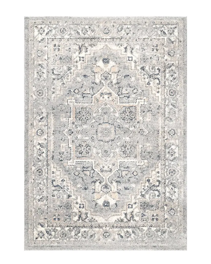 Transitional Medallion Gena Rug - Light Grey, Polypropylene