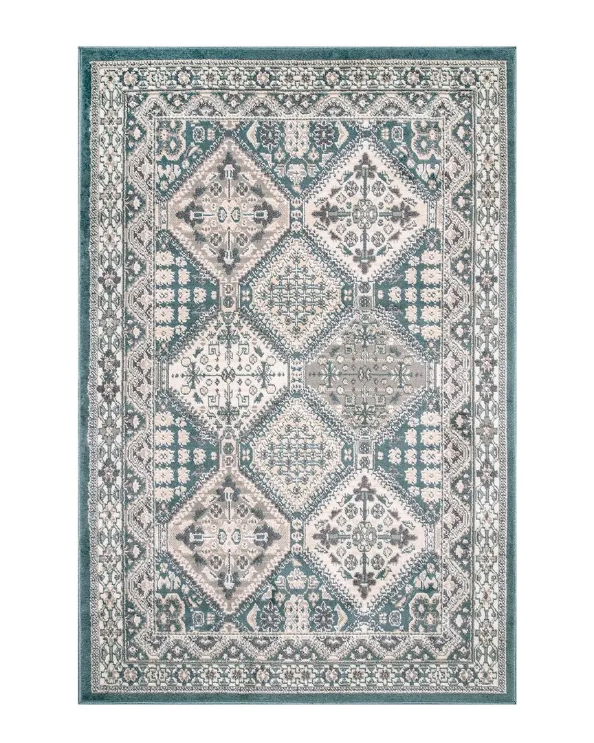 Vintage Tile Becca Machine-Made Rug - Blue, Polypropylene