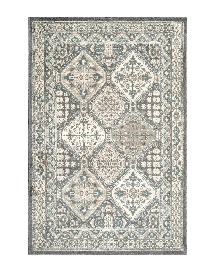 Vintage Tile Becca Machine-Made Rug - Charcoal, Polypropylene image