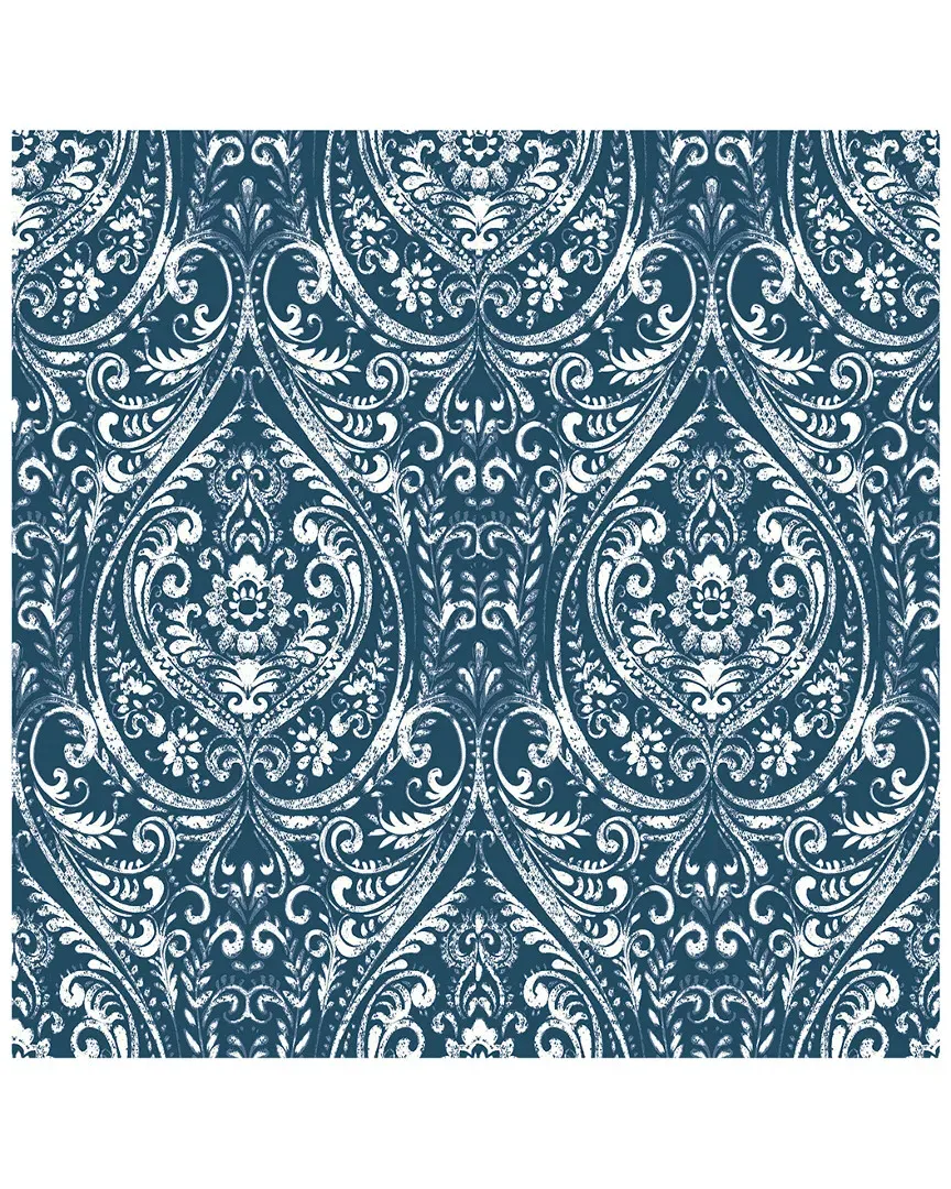 Bohemian Damask Peel & Stick Wallpaper - Indigo
