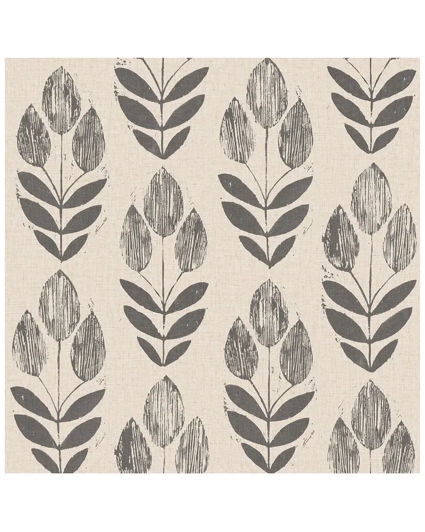 Folk Tulip Peel & Stick Wallpaper - Neutral, Vinyl