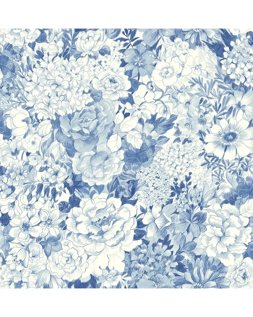 Indigo Empress Garden Peel & Stick Wallpaper - Blue image