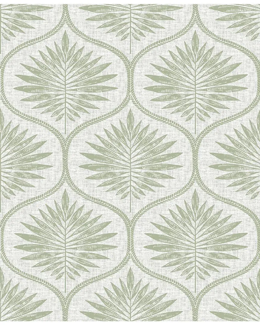 Primitive Leaves Peel & Stick Wallpaper - Green image