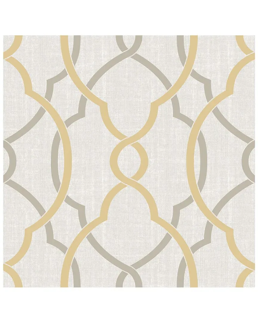 Sausalito Peel & Stick Wallpaper - Taupe/Yellow, Vinyl