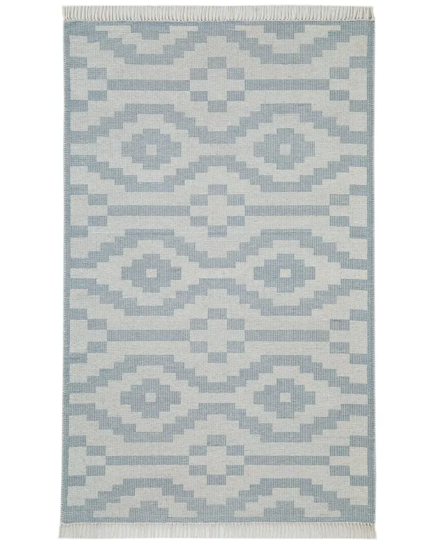 Aurora Flatweave Wool Rug - Blue