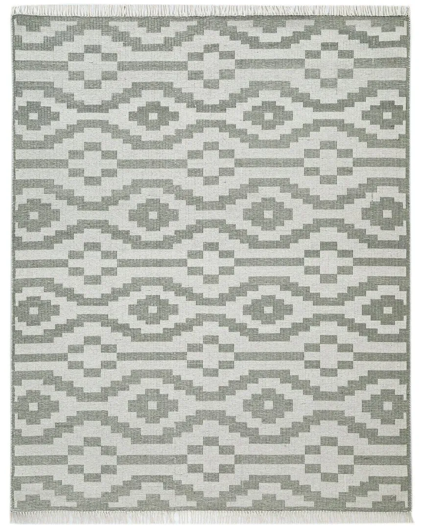 Aurora Flatweave Wool Rug - Green