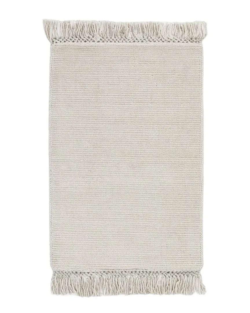 Eva Hand Loomed Area Rug - White, Wool